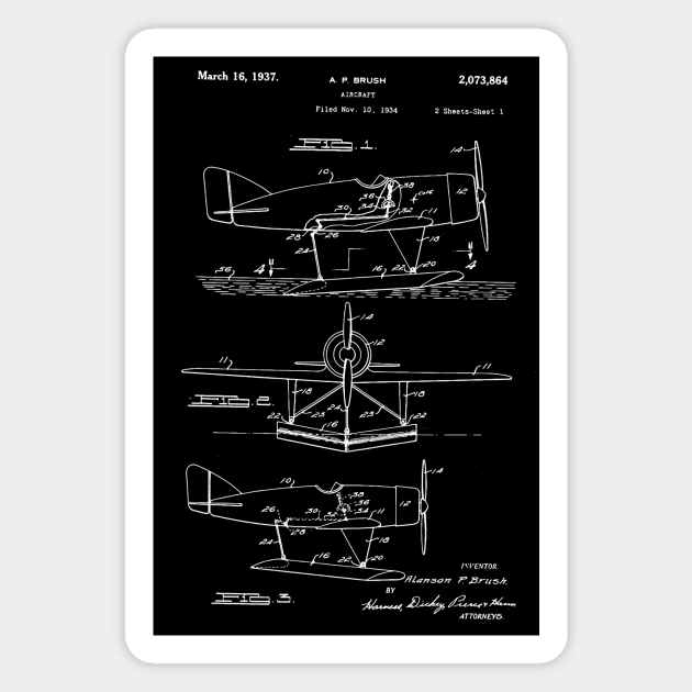 Aircraft Patent and Trademark Drawing  / Aircraft Patent Illustration Magnet by Anodyle